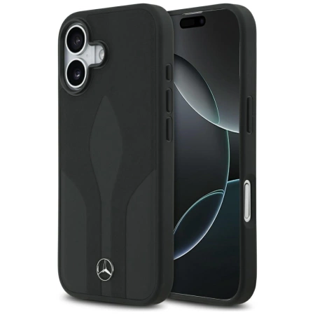 Etui Mercedes Leather The Move MagSafe na iPhone 17 - czarne