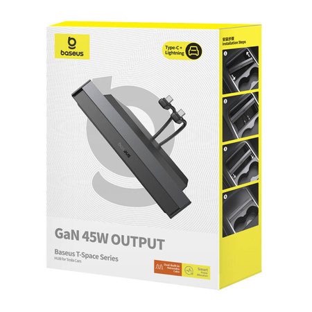 Hub z Kablem USB-C do USB-C dla Tesla Baseus  T-Space czarny