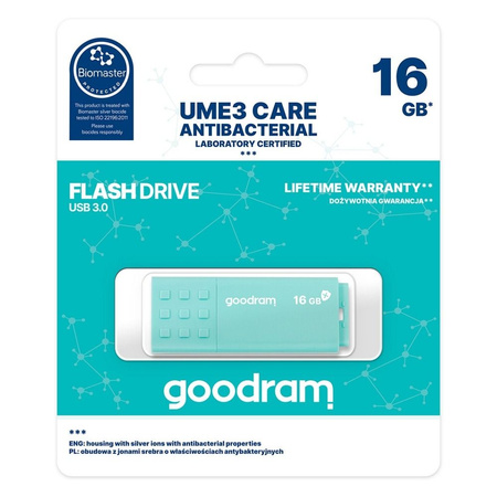 Goodram pendrive 16GB USB 3.0 UME3 Care jasnozielony