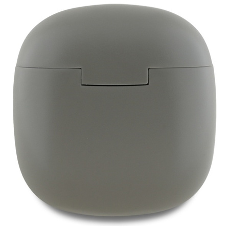 Oryginalne Słuchawki Bluetooth TWS GUESS Printed Classic Logo - GUTWSJ14ESGE + stacja dokująca szarobrązowe