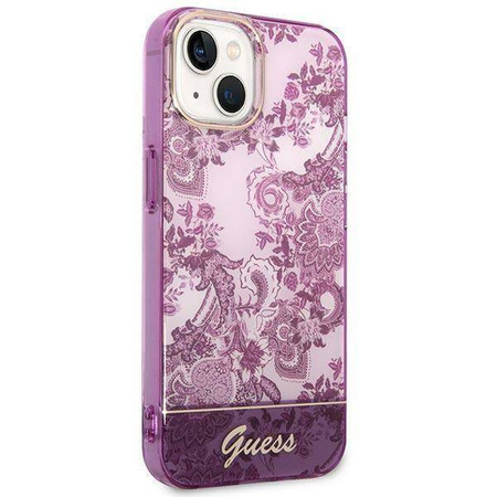 Guess Porcelain Collection - Etui iPhone 14 Plus (fuksja)
