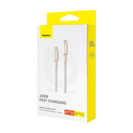 Kabel 100W 5A 1m USB-C - USB-C Baseus Tungsten Glod złoty
