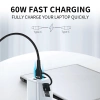 Wozinsky WNBAA 4in1 cable 2x USB-C 1x USB-A 1x Lightning 60W 1 m - black
