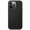 AMG AMHCP14XDOLBK iPhone 14 Pro Max 6,7 &quot;schwarz / schwarz Hardcase Leder Hot Stamped