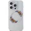 Oryginalne Etui GUESS Hardcase GUHMP15XHFWFCT do iPhone 15 Pro Max (Kompatybilny z Magsafe / Flowers Wreath / transparent)
