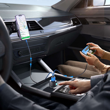 Ładowarka samochodowa 60W USB-C USB-A Joyroom JR-CCN01 | czarna