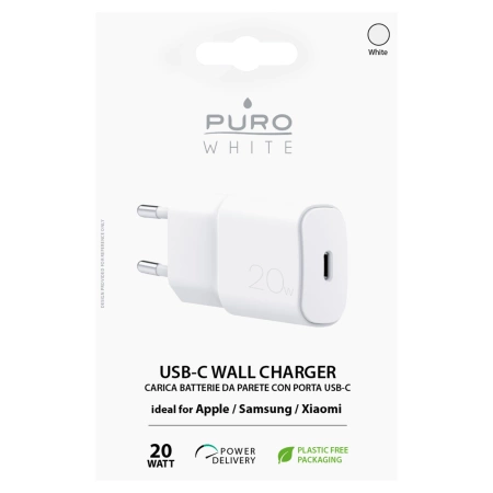 Puro White 20W Power Delivery USB-C Wandladegerät – Weiß