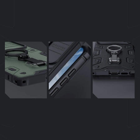 Nillkin CamShield Armor Pro Case Cover für Samsung Galaxy S23 Ultra Armor Cover mit Kameraschutz Ring Ständer schwarz