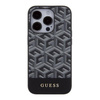 Guess nakładka do iPhone 15 Pro 6,1&quot; GUHMP15LHGCFSEK HC MAGSAFE GCUBE PU STRIPE czarna