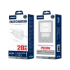 JELLICO wall charger AK200 PD 20W 1xUSB-C + cable USB-C - Lightning White
