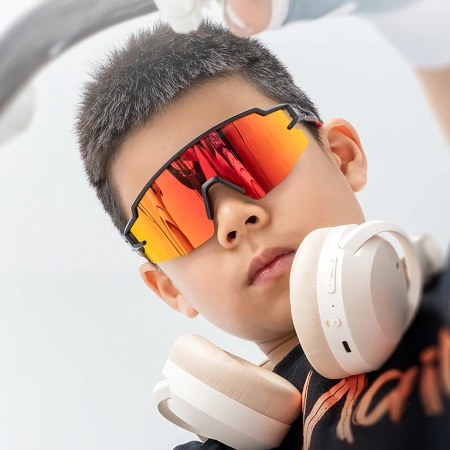 Rockbros Kinder-Fahrradbrille, polarisiert, UV-Schutz, Grau