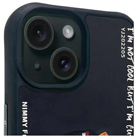 Nimmy etui iPhone 15 6.1" czarny/black Glasses Cool Cat