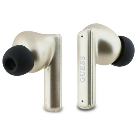 Guess Bluetooth-Kopfhörer GUTWST88MCTGD TWS + Dockingstation Gold/Gold Capsule Gedrucktes Logo