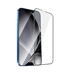 Szkło hartowane z metalową ramką do iPhone 13 Pro Max 6,7'' / 14 6,7&quot; Plus czarna ramka