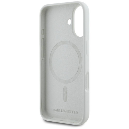 Schutzhülle IPHONE 16 Karl Lagerfeld Silicone Double Heads&Circle MagSafe beige