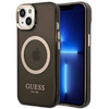 Guess Gold Outline Translucent MagSafe - Etui iPhone 14 Plus (czarny)