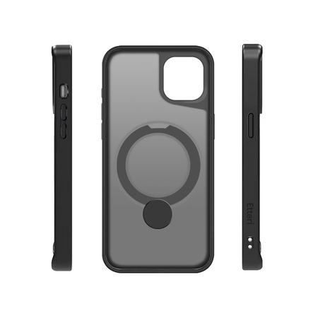 Nakładka Etteri Matt Mag Ring do iPhone 15 6,1" czarna