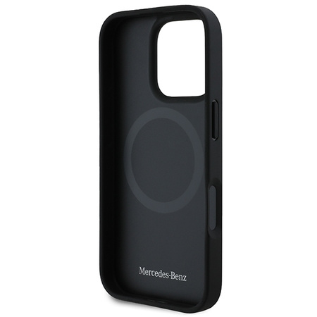 Mercedes nakładka do iPhone 16 Pro 6,3&quot; MEHMP16L23RURBK Hardcase MB Blue Line Leather MagSafe czarna