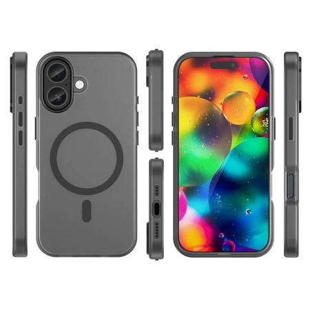 Etui Magnetic Abrasive na iPhone 17 kompatybilne z MagSafe - matowe czarne