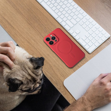 Futerał SILICONE MAG COVER kompatybilny z MagSafe do SAMSUNG S25 Plus czerwony