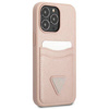 Schutzhülle IPHONE 13 PRO Guess Hardcase Saffianotriangle Logo Cardslot (GUHCP13LPSATPP) rosa