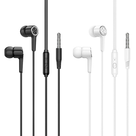 HOCO słuchawki przewodowe Jack 3,5 mm z mikrofonem M104 białe