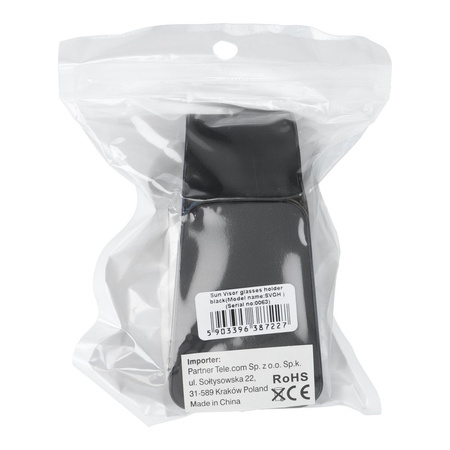 Uchwyt na okulary na daszek przeciwsłoneczny czarny