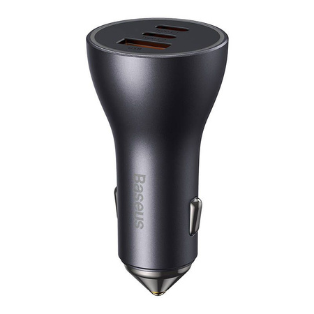 Baseus Golden Contactor Pro USB-A Autoladegerät + 2x USB-C 65W dunkelgrau (CGJP010013)