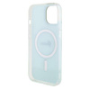 Oryginalne Etui APPLE IPHONE 15 Guess Hardcase IML Iridescent MagSafe (GUHMP15SHITSQ) turkusowe