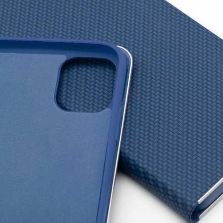 Kabura LUNA Book Carbon do IPHONE 14 niebieski