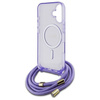 Original Handyhülle IPHONE 16 Guess Hardcase Crossbody Cord Script MagSafe (GUHMP16SHCTSGNSU) violett