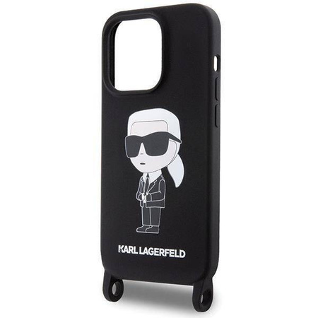 Karl Lagerfeld KLHCP15XSCBSKNK iPhone 15 Pro Max 6.7&quot; hardcase black/black Crossbody Silicone Ikonik