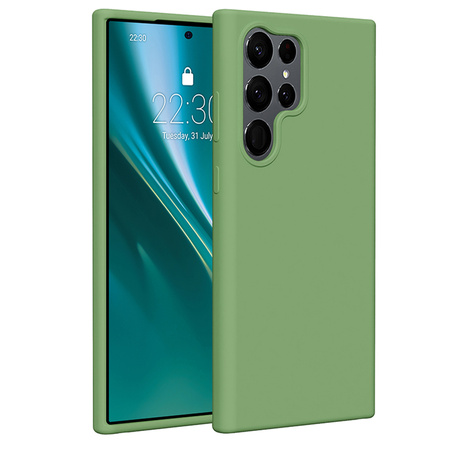Nakładka Etteri Silicone Case do Samsung Galaxy S23 Ultra jasnozielona