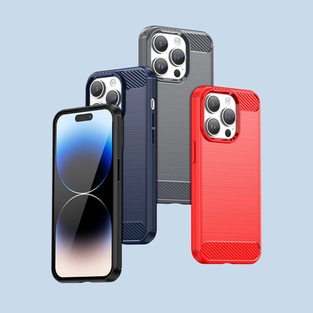 Carbon Case etui iPhone 14 Pro Max elastyczny żelowy pokrowiec na tył plecki czarny