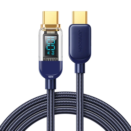 Joyroom USB C - USB C 100W Kabel für schnelles Aufladen und Datenübertragung 1,2 m blau (S-CC100A4)