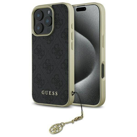 Original Case IPHONE 16 PRO MAX Guess Hardcase 4G Charms Collection (GUHCP16XGF4GGR) black