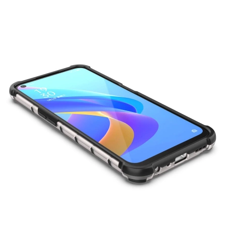 Gepanzerte Wabenhülle mit Gelrahmen Oppo A76 / Oppo A36 / Realme 9i transparent