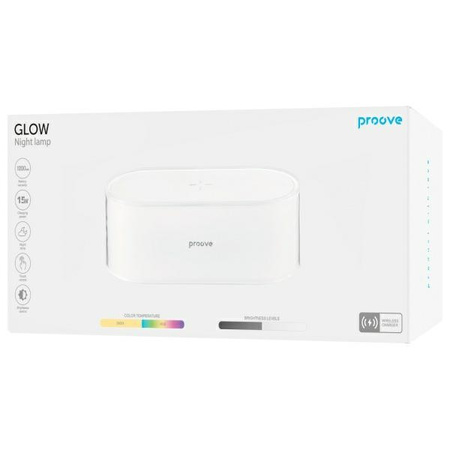 Proove Lampka nocna Glow LED RGB 1200mAh 5W z ład. indukcyjną 15W biały/white