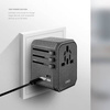 Uniq -Last. Netzwerk. Voyage World Adapter 33W + 2xUSB + PD 18W + QC 3.0 grau/anthrazit (LITHOS Collective)