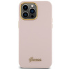 Guess nakładka do iPhone 15 Pro 6,1&quot; GUHCP15LSMBSLP różowa HC SILICONE SCRIPT METAL LOGO & FRAME