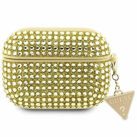 Guess GUAP2HDGTPD AirPods Pro 2 Cover Gold/Gold Strass Dreieck Charm