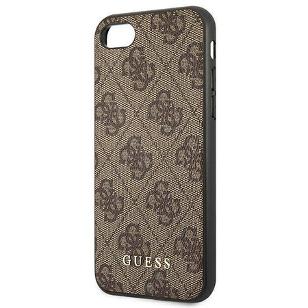 Oryginalne Etui IPHONE SE 2022 / SE 2020 / 7 / 8 Guess Hard Case 4G Metal Gold Logo (GUHCI8G4GFBR) brązowe