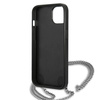 Oryginalne Etui IPHONE 13 MINI Karl Lagerfeld Hardcase Leather Textured And Chain (KLHCP13SPMK) czarne