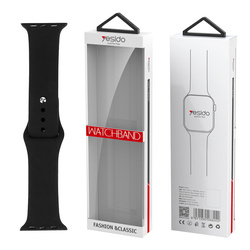Yesido WB44 Silikonowy Pasek do Apple Watch S 42/44/45 (97+118) #1 BLACK / CZARNY