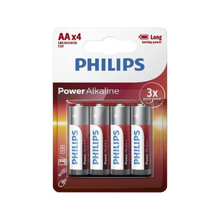 BATERIA ALKALICZNA PHILIPS AA x4  POWER ALKALINE LR6P4B/10