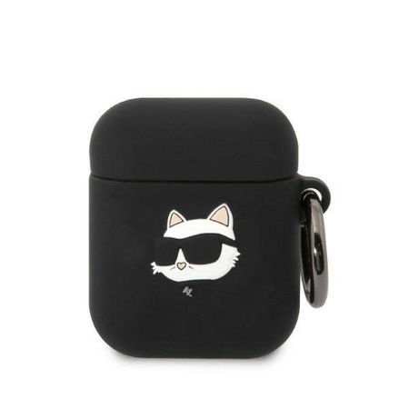 Karl Lagerfeld Silicone NFT Choupette Head 3D - Etui AirPods 1/2 gen (czarny)