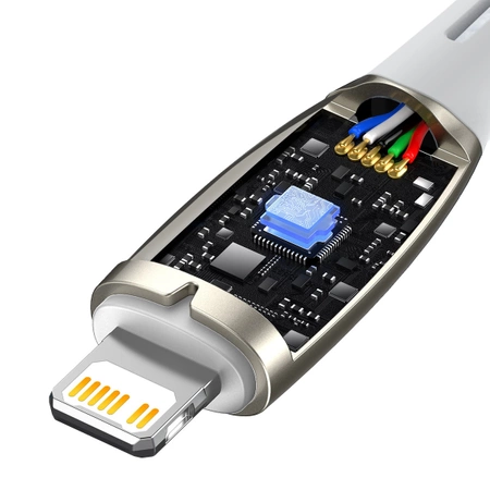 Kabel der Baseus Glimmer-Serie mit Schnellladefunktion USB-C - Lightning 480 Mb/s PD 20 W 1 m weiß