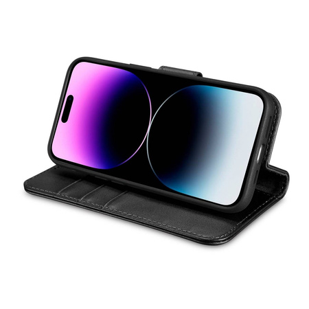 iCarer Wallet Case 2in1 iPhone 14 Pro Leather Flip Cover Anti-RFID black (WMI14220726-BK)