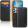 Dux Ducis Hivo Leather Flip Cover Genuine Leather Wallet for Cards and Documents iPhone 14 Pro Max Black