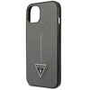 Original Case IPHONE 14 Guess Hardcase Saffianotriangle Logo (GUHCP14SPSATLG) silver